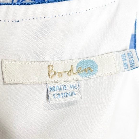 Boden Leaf Print Easy Day Dress 12L Long - Picture 12 of 14